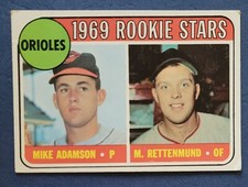 1969 Topps Baseball - #66 - Orioles Rookies - Mike Adamson, Merv Rettenmund