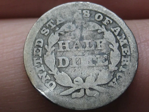 1855 P  Seated Liberty Half Dime- With Arrows, Philadelphia, About Good Details Cover