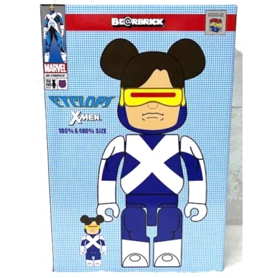 MEDICOM TOY BE@RBRICK CYCLOPS (VARIANT SUIT Ver.) X-MEN 100％ & 400% JAPAN NEW - Image 1 of 4