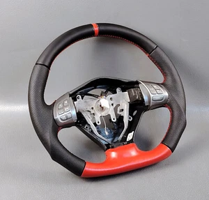 2008 2011 SUBARU IMPREZA STI WRX FORESTER RED STICHED LEATHER STEERING WHEEL - Picture 1 of 23