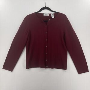 VTG Women’s Lord And Taylor Wool Burgundy Cardigan Button Up. Made In Italy Sz M