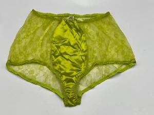 Fleur of England Babydoll Women's Sexy Silk Lingerie Lime Panty - Picture 1 of 2