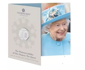 Platinum Jubilee of The Queen 2022 50p Coin Royal Mint Folder. Mint Condition - Picture 1 of 3