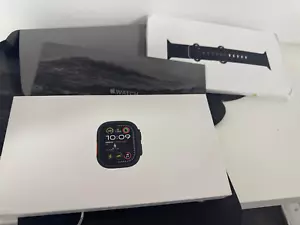 APPLE WATCH ULTRA 2 49MM BLACK TITANIUM GPS & CELL with BLACK OCEAN BAND SEALED - Picture 1 of 9