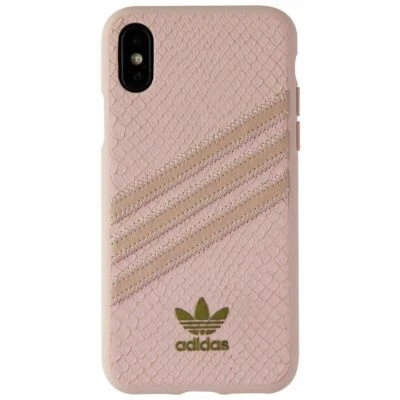 Funda Adidas 3 Rayas a Presión para Apple iPhone XS y X - Rosa Serpiente / Dorado Foto 1 de 2