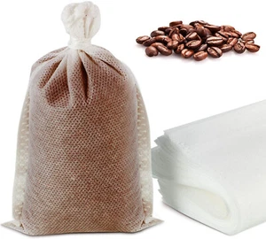 *NEW* 100 Pieces No Mess Cold Brew Coffee Filter Mesh Bags Disposable Drawstring - Picture 1 of 6