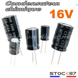 1 à 25pcs Condensateur chimique 16V  100 à 4700uF  capacitor 105°