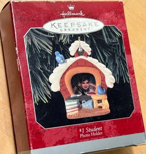 Hallmark Andenken Weihnachtsschmuck #1 Student Foto Halter 1998 90er Jahre Y2K Ware - Bild 1 von 5