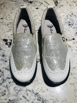 Zapatos de golf Oxford SandBaggers Vanessa Confetti plateados para mujer talla 7,5 Foto 1 de 4