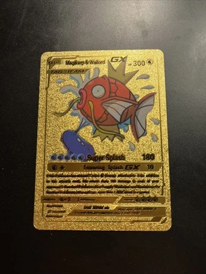 Sun & Moon Team Up Magikarp & Wailord GX 161/181 Alt Art Tag Team Fan Art Gold - Image 1 of 2