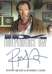 Tarjetas personalizadas firmadas por Randy Quaid Día de la Independencia JSA - Imagen 1 de 4