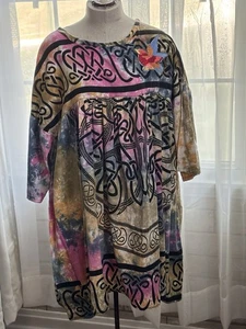 Hand Made Loose Boho Festival Hippie Dress Tye dye Ethnic Design - Picture 1 of 4