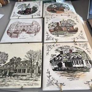 Seis remaches de azulejos de montaña de cerámica de recuerdo Williamsburg, VA - Imagen 1 de 11