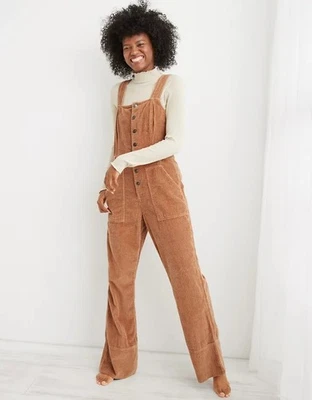 Aerie Women's Corduroy Kick Flare Overalls Women's Medium - Image 1 of 4