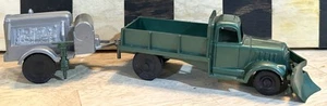 Vintage 1950s MARX Toy Construction TRUCK, Compressor, Jack Hammers & Plow! - Picture 1 of 13