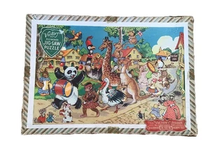 VINTAGE VICTORY WOODEN JUGSAW 50 Pieces “Animals Band”  9" x 6", - Picture 1 of 3