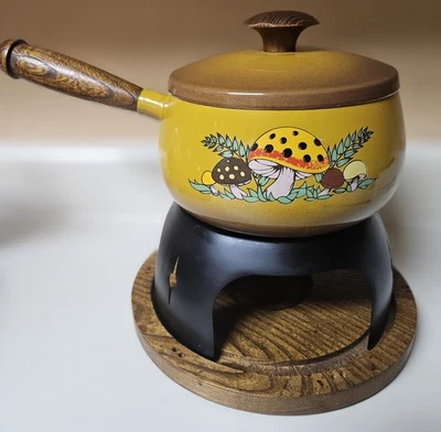 Rare 1970s Vintage Merry Mushroom Fondue Pot Set Sears Roebuck  Japan - Image 1 of 4