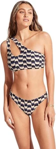 Seafolly SCHWARZ Modern Take One-Shoulder Bikini Swim Top, US 10, UK 14 - Picture 1 of 4