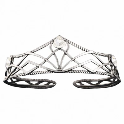 Tocado de boda con diamantes de imitación círculo renacentista medieval Foto 1 de 3