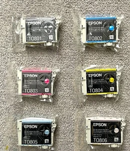 EPSON Original T0807 Genuine INK CARTRIDGES T0801 T0802 T0803 T0084 T0805 T0806 - Picture 1 of 1