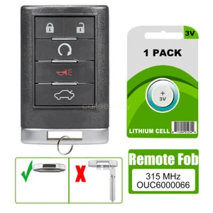 For 2008 2009 2010 2011 2012 2013 Cadillac CTS Keyless Remote Key Fob OUC6000066 - Picture 1 of 8