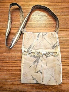 Artisan Handtasche, creme & grün Beutel, gefüttert, Schultergurt, 11" x 8,5" - Bild 1 von 4