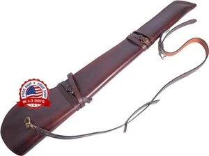 Leather Rifle Scabbard Gun Protection Hunting Firearm Carrying Transport Case - Picture 1 of 8