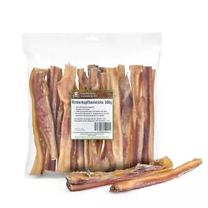 Rinderkopfhaut Sticks mit Fleisch 500g ca. 15 cm Kopfhaut Stangen für Hunde - Bild 1 von 3