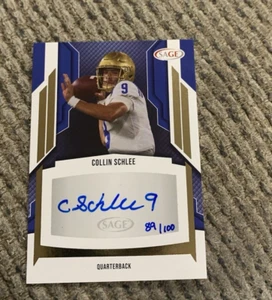 2024 Sage Football Gold Foil Auto /100 Collin Schlee #A-CS UCLA VIRGINIA TECH - Picture 1 of 4