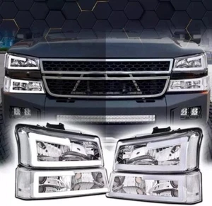 LED Headlight 03-06 Chevy Silverado 1500 2500 3500 HD Model/03-06 Avalanche 1500 - Picture 1 of 9