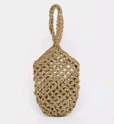 Bolso Crochet de Sara Lanzi - La Garçonne Dorado Metálico Hecho en Italia Foto 1 de 4