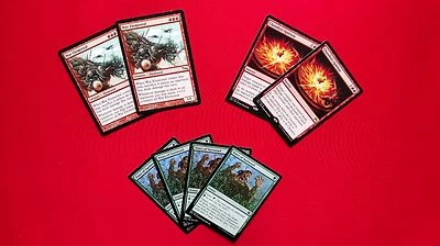 MTG Casual Red Green Spikeshot Goblin Forced Adaptation w/Deck Box and Sleeves - Image 1 of 4