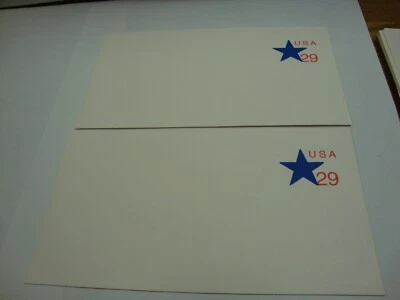 OLD Vintage LOT Of 2 -  29 cent Postal Stationery Envelopes Unused  - Image 1 of 2