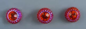 CRYSTAL AND GLASS CLOTHING BUTTONS - SET OF 3 - Picture 1 of 3