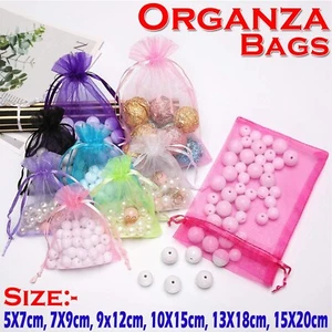 Organza Bag Gift Bags Wedding Party Favour Candy Jewellery Pouch Large / Small - Picture 1 of 16