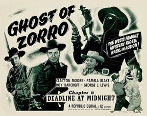 GHOST OF ZORRO 1949 CHAPT. 6 CLAYTON MOORE 11 X 14 LOBBY TITLE CARD - Picture 1 of 1