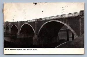 Postcard Vtg Iowa Sixth Avenue Bridge Des Moines Engineering - Bild 1 von 2