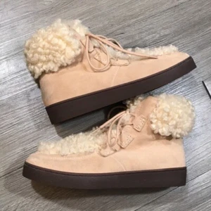 Vionic Womens Oak Lace Up Weather Resistant Suede/Shearling Boots size 8.5 - Picture 1 of 13