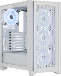 CORSAIR Icue 4000D RGB Airflow QL Edition Mid-Tower Case - True White (Four CORS - Picture 1 of 12