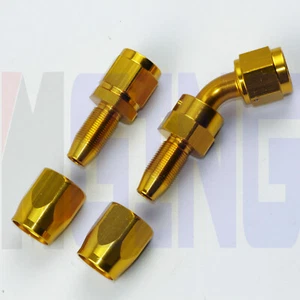 Kit adaptador de montaje recto de 45 grados de extremo de manguera de línea de combustible de aceite 6an an6 dorado - Imagen 1 de 5
