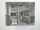 1809 Antique Print; Crewe Hall Staircase, Cheshire After C.P. Burney