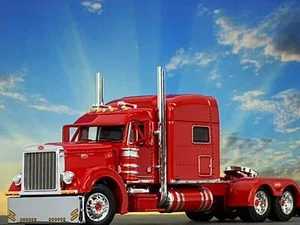 1/64 DCP RED PETERBILT 379 W/ 70" MID ROOF SLEEPER - Picture 1 of 6