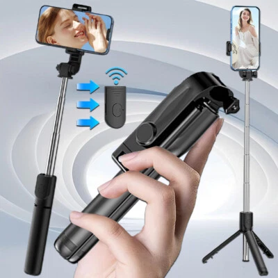Control remoto con soporte para trípode Bluetooth Selfie Stick para iPhone15 14 13 Pro Max XS/Samsung Foto 1 de 4