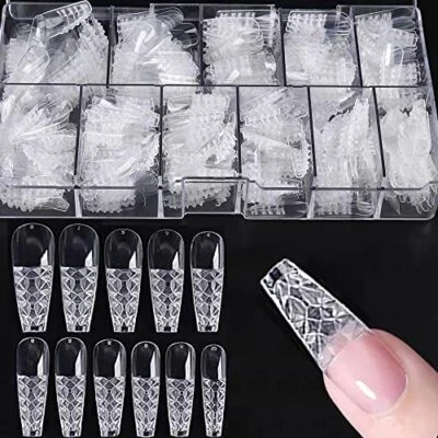 Colored Glaze False Nails Tips Stiletto Trapezoid False Fake Nails Concave  - Image 1 of 4