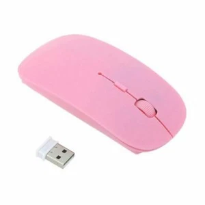 New Wireless mouse Portable PC Tablet Laptop 1600DPI Mini Mice Slim Optical Pink - Picture 1 of 1