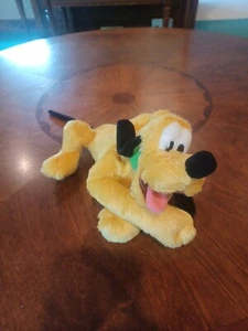 Vintage Walt Disney World Park Pluto Plush 9-10 inches long, Green Collar - Picture 1 of 3