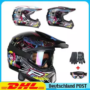 Motorrad Jethelm Rollerhelm Integralhelm Handschuhe Brille Rally Motocross - Bild 1 von 13