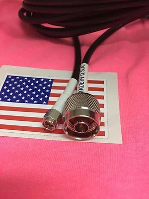 SMA Male to N Male antenna extension cable 16' low loss RG-58 USA - Image 1 of 2