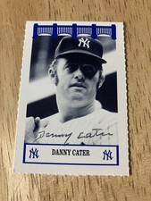 DANNY CATER SIGNED 1992 NEW YORK YANKEES 1970’S WIZ SGA PROMO BASEBALL CARD