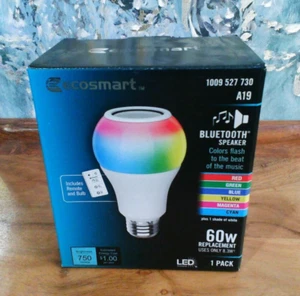 EcoSmart 1009 527 73 A19 60W Bluetooth Speaker Light Bulb - Picture 1 of 4